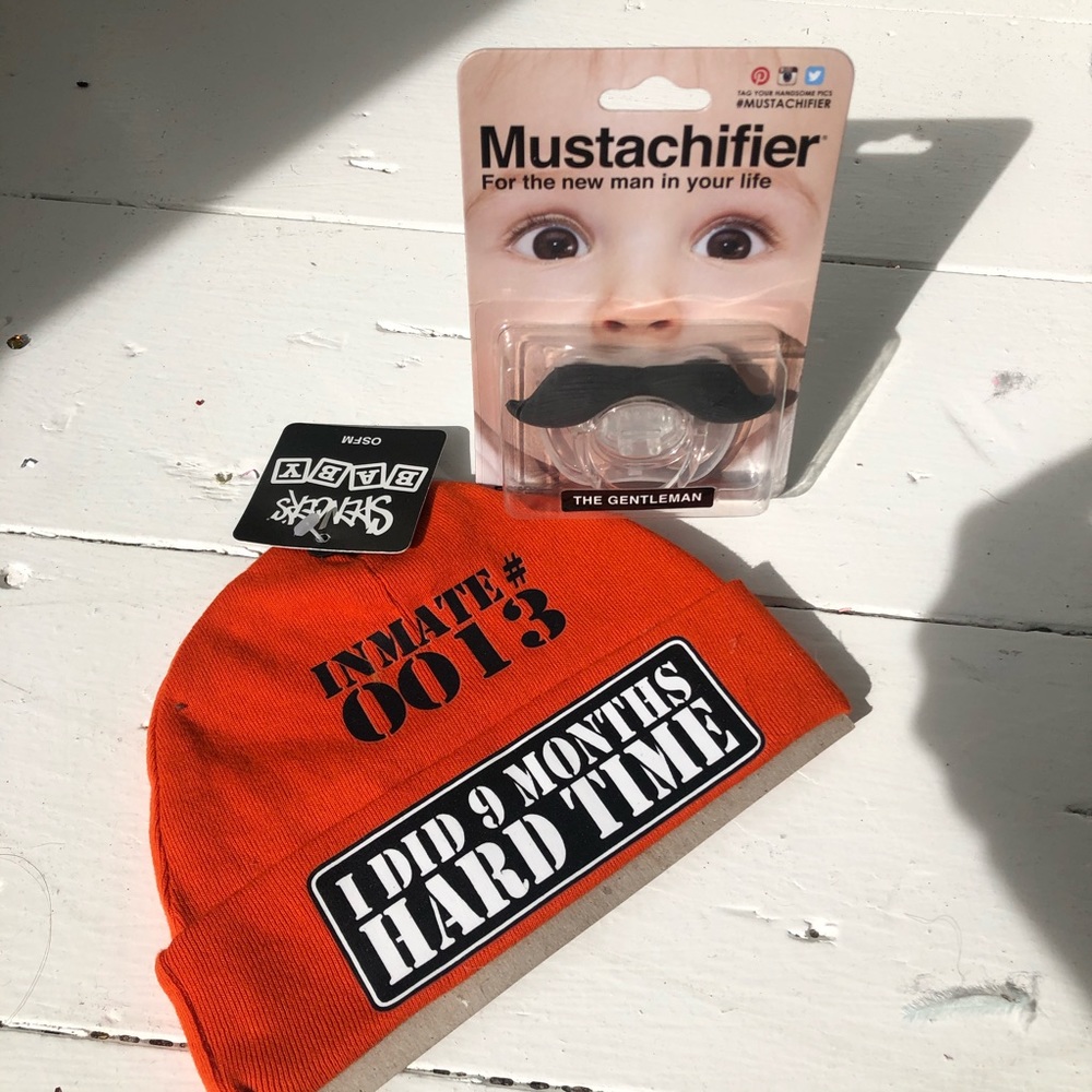 Baby Boy Gag Gifts mustache pacifier hat
